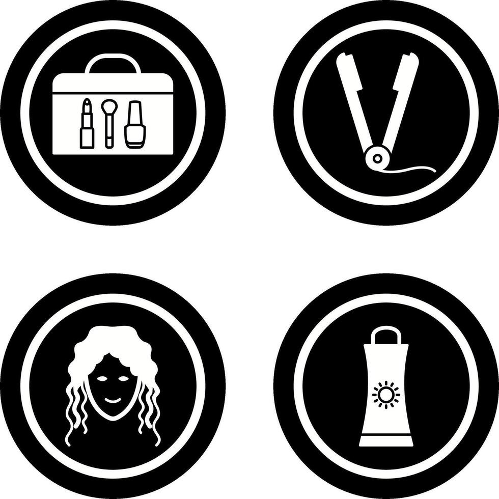 Cosmetics and Straightener Icon vector