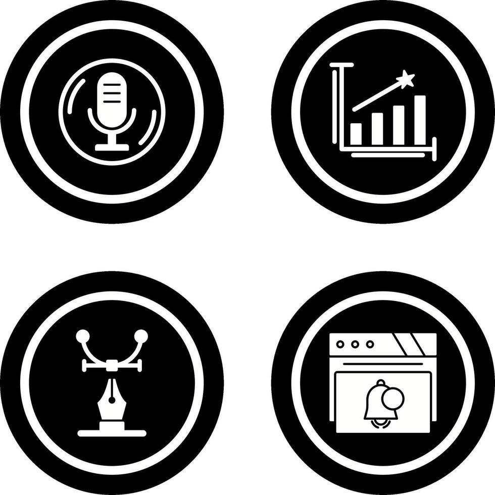 Microphone and Line Bars Icon vector