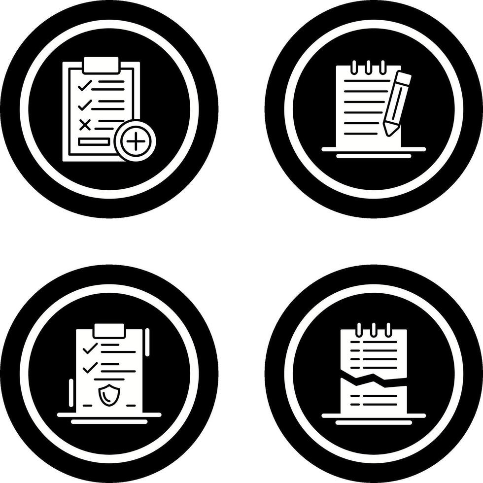 Medical Examination List and Check Up List Icon vector