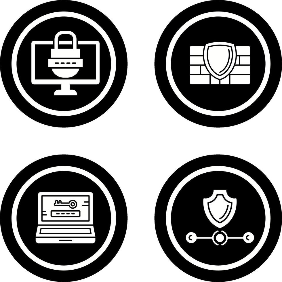 Password and Firewall Icon vector
