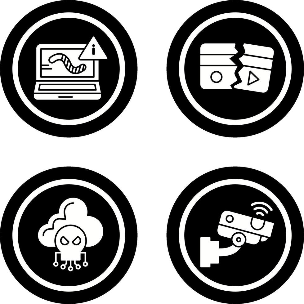 Worm and Broken Icon vector