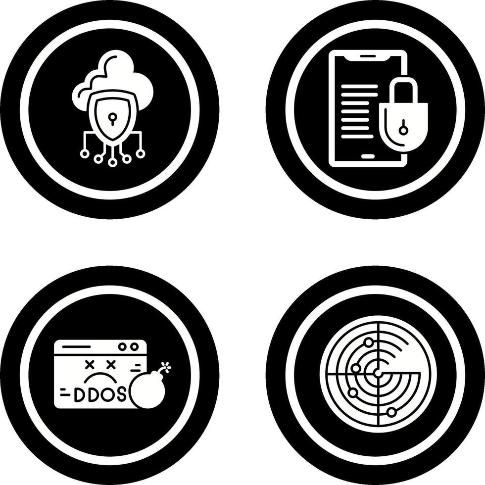 Data Protection and Smart Phone Icon vector