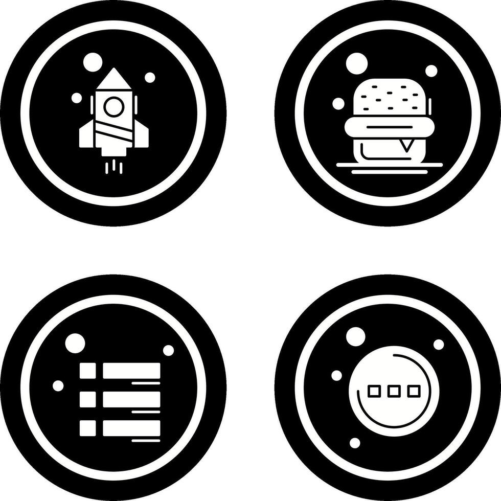 Rocket and Burger Icon vector