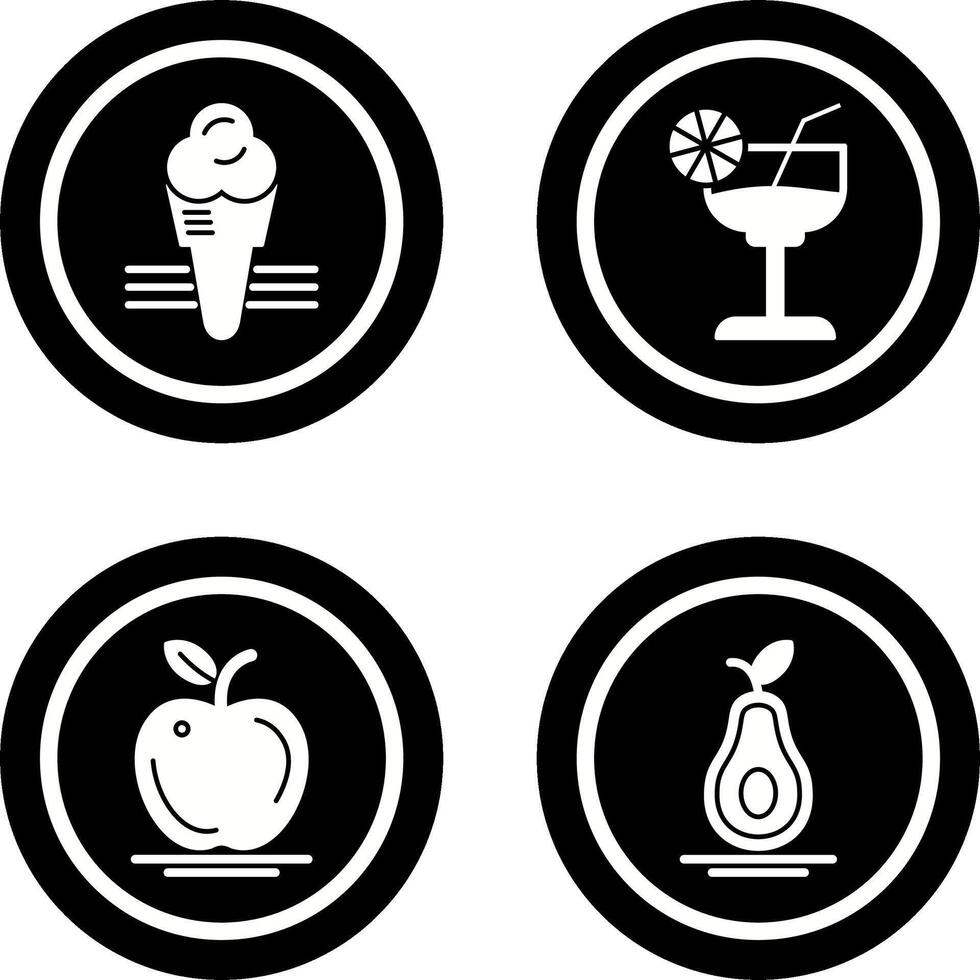 Ice Cream and Cocktail Icon vector