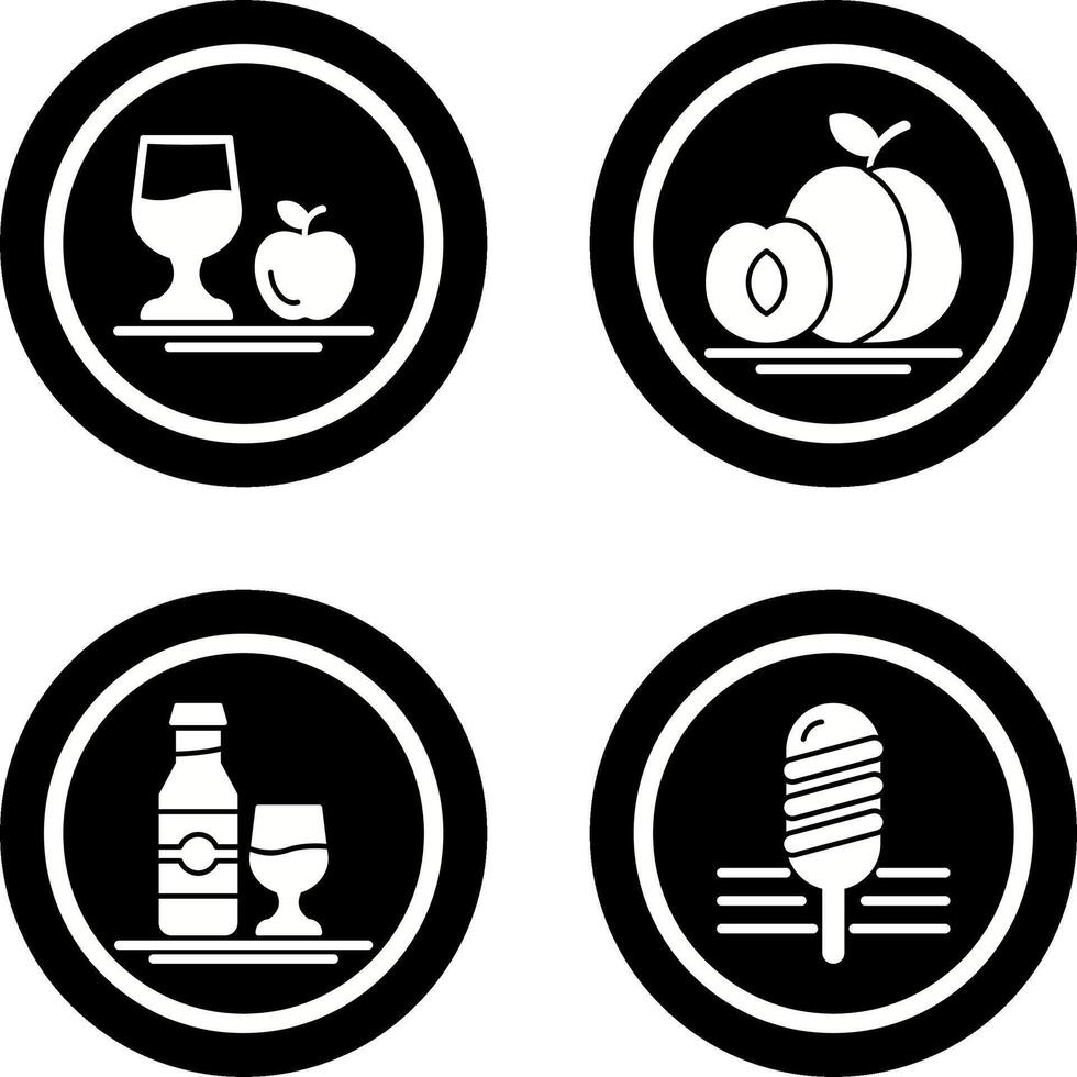 Healthy and Apricot Icon vector