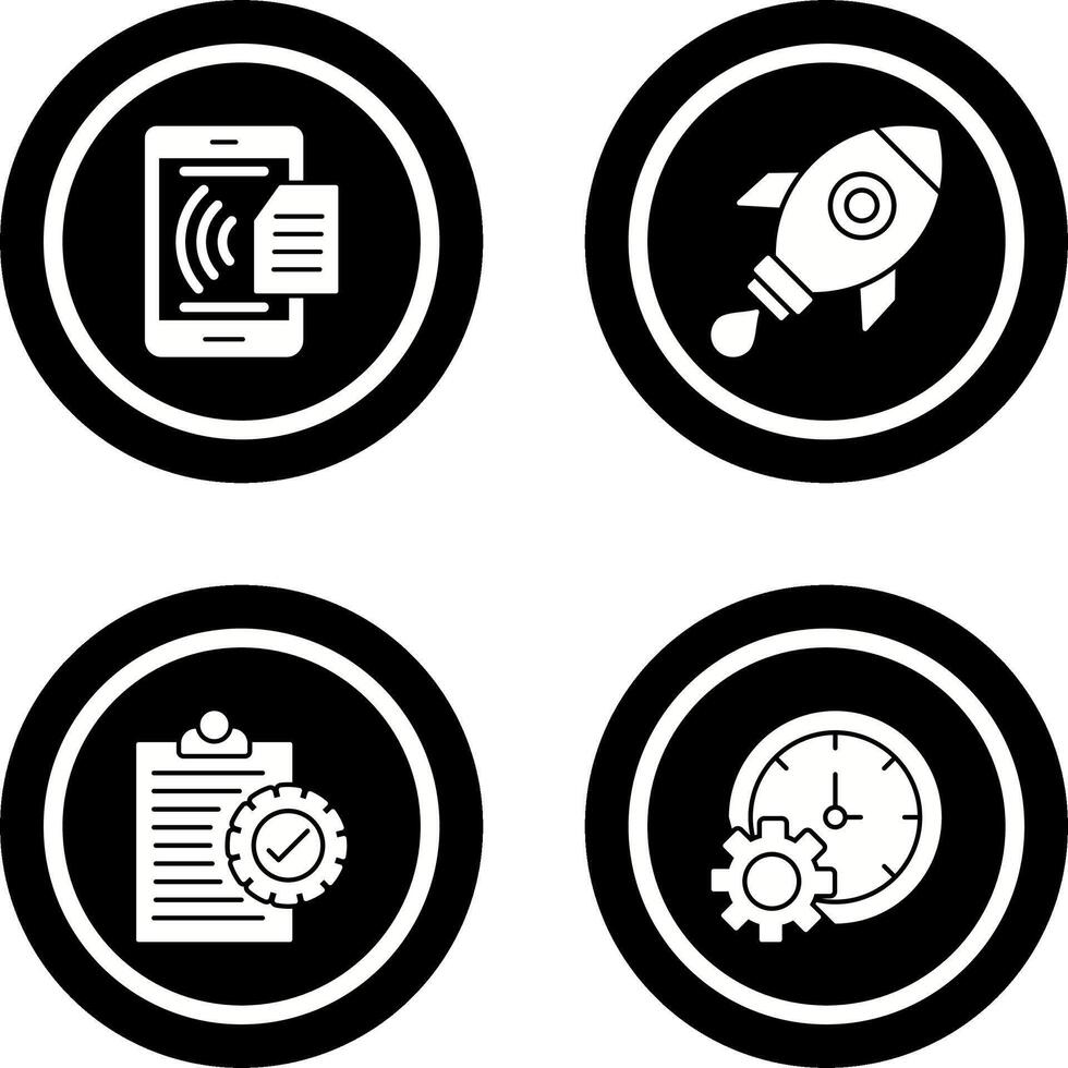 Smart Phone and Rocket Icon vector