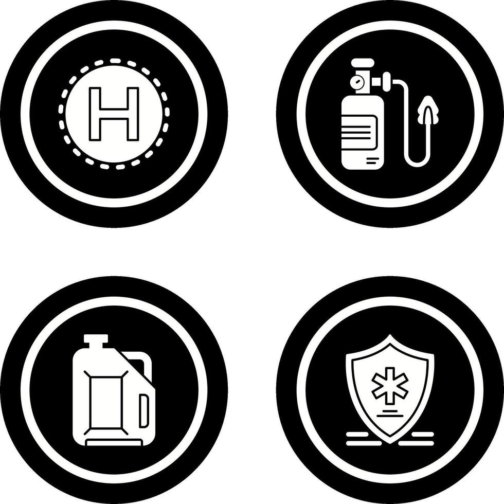 Helipad and Oxygen Icon vector