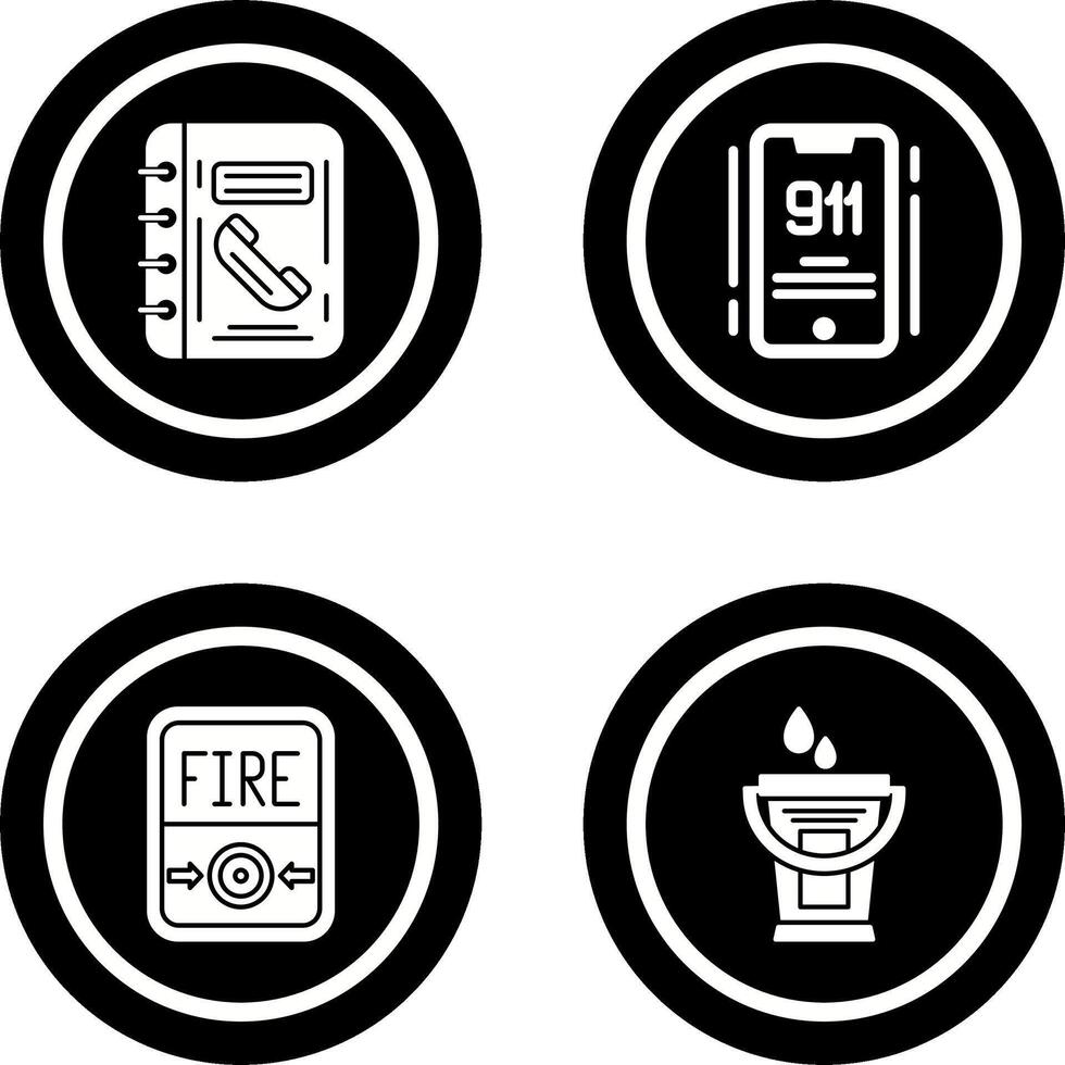 Phonebook and 911 Icon vector