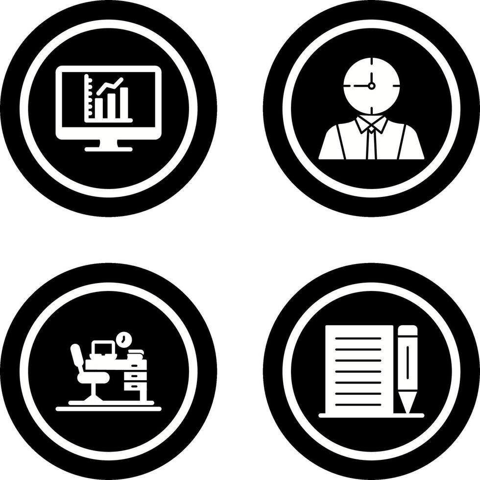 Chart and Time is Money Icon vector