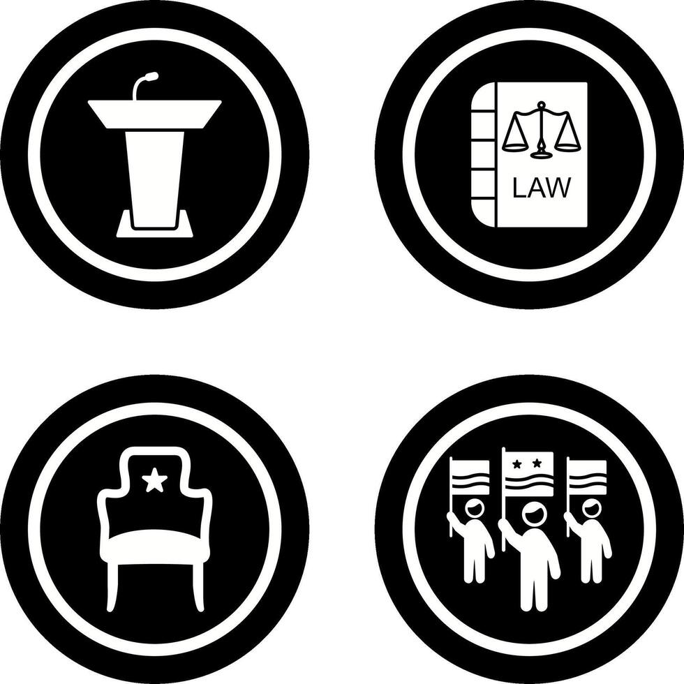 Podium and Law Icon vector