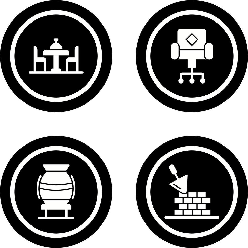 Chair and Dinning Table Icon vector