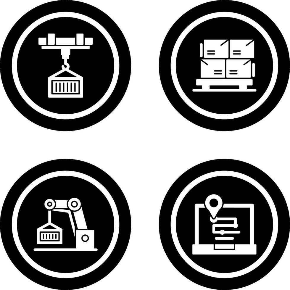 crane and stock Icon vector