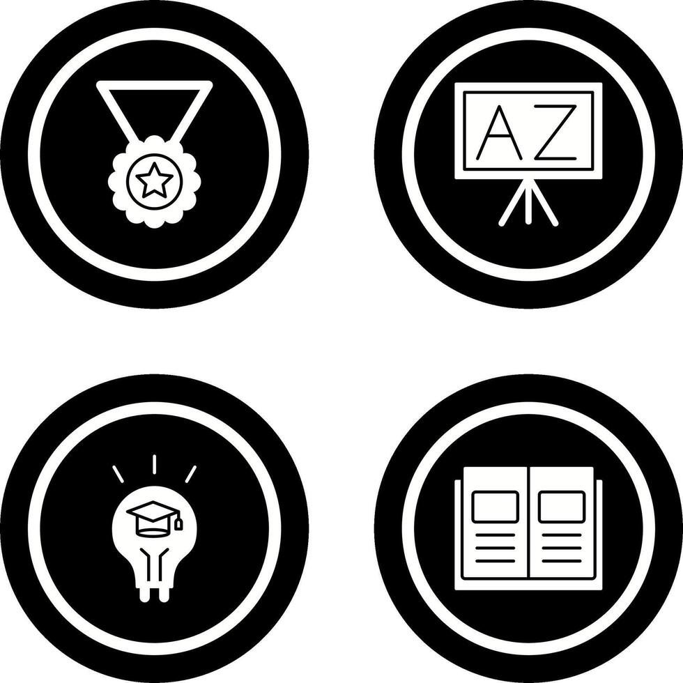 Medal and From A To Z Icon vector