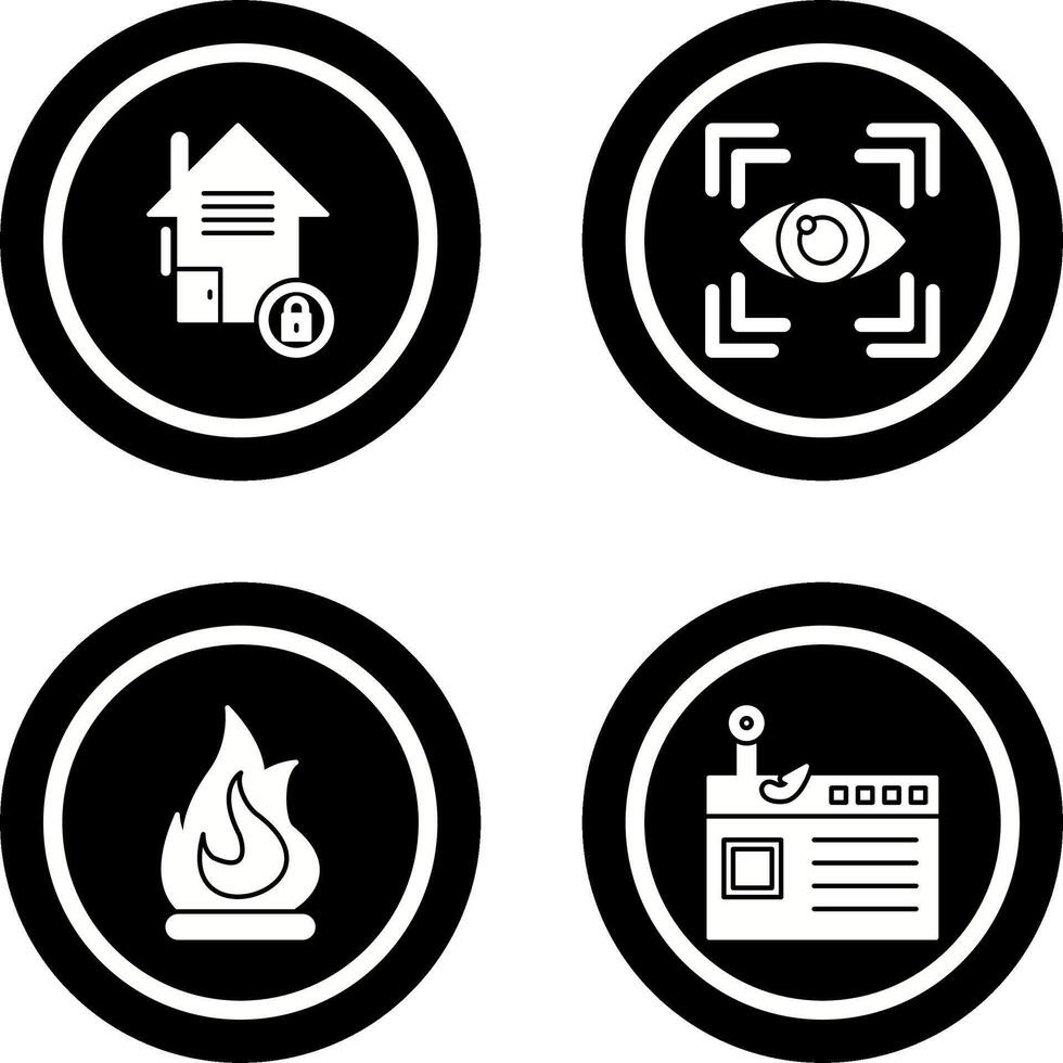 Real Estate and Eye Scan Icon vector