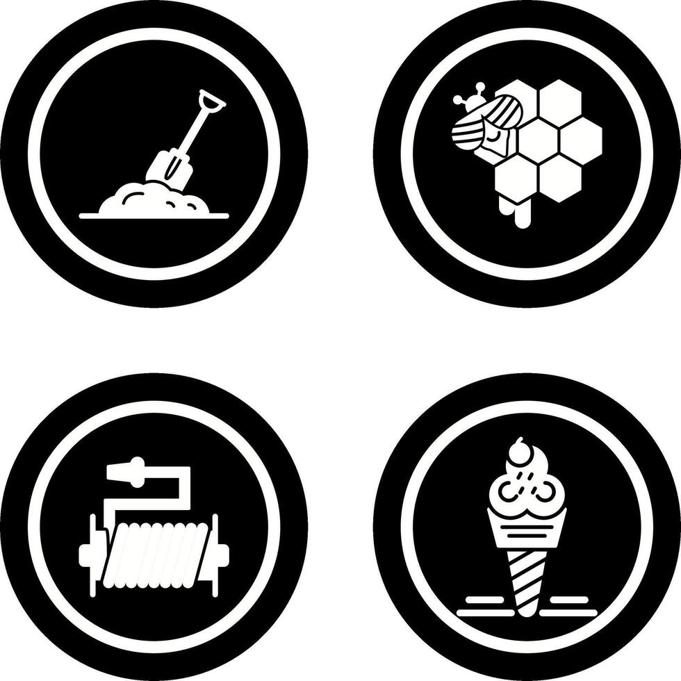 Digging and Honeycomb Icon vector