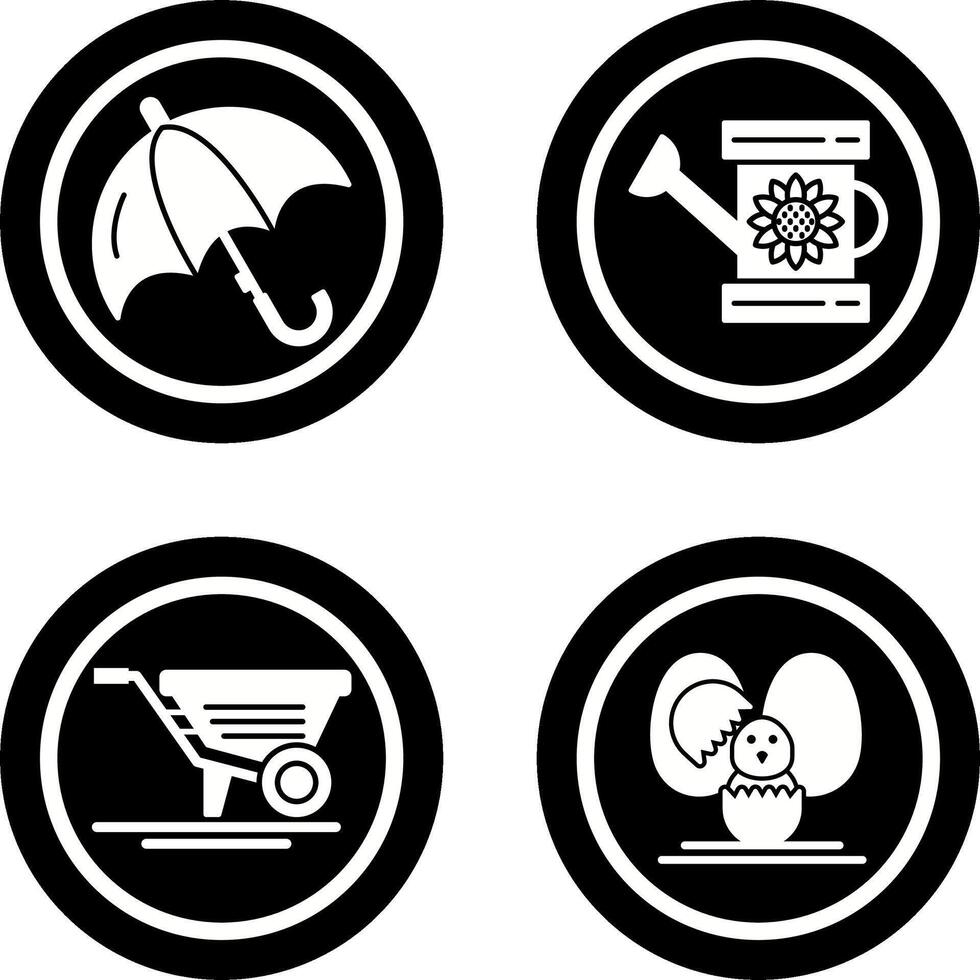 Umbrella and Watering Icon vector