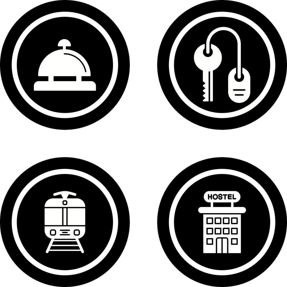 Room key and Desk Bell Icon vector