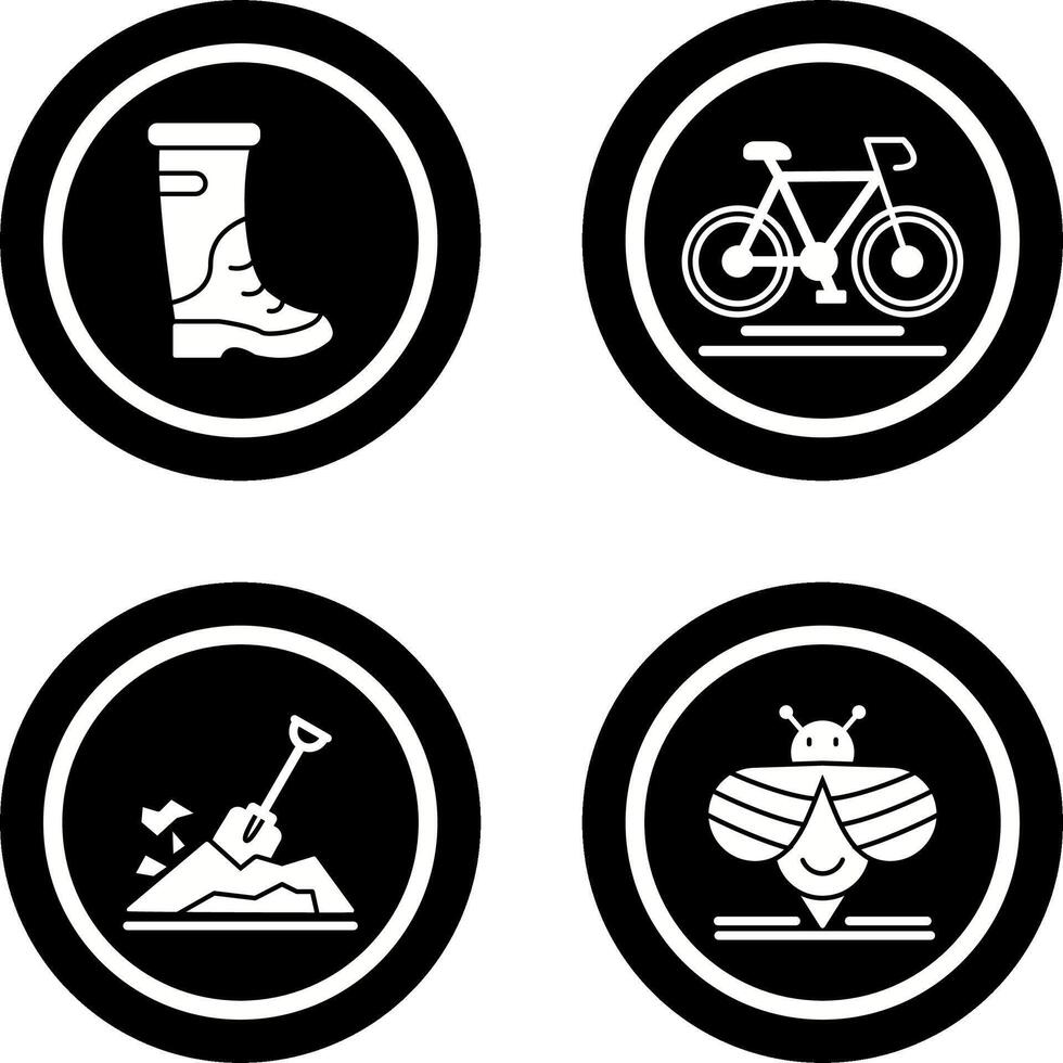 Rain Boots and Cycling Icon vector