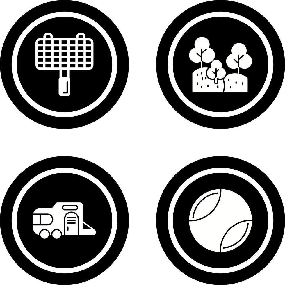 Grill and Forest Icon vector