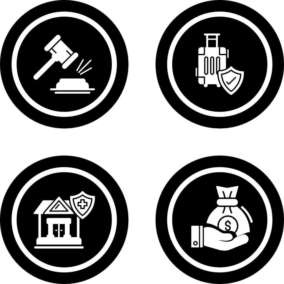 Gavel and Travel Icon vector