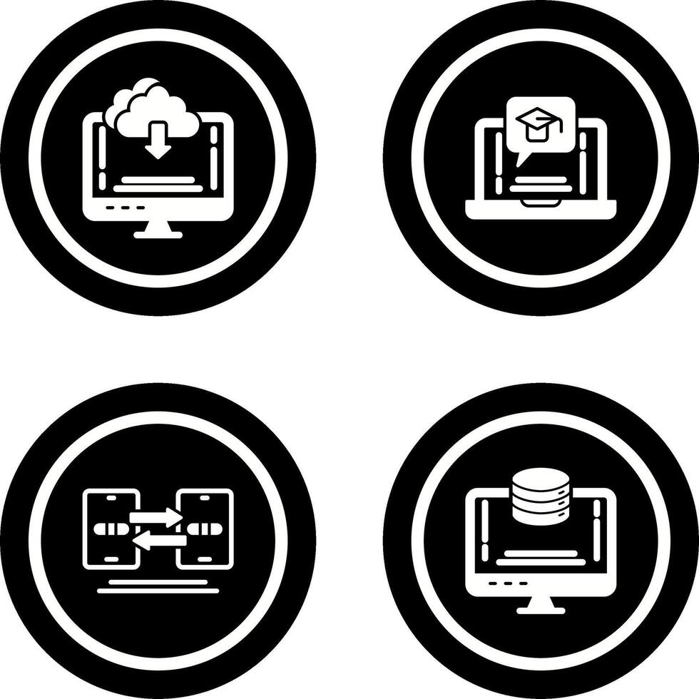 Download and E Learning Icon vector