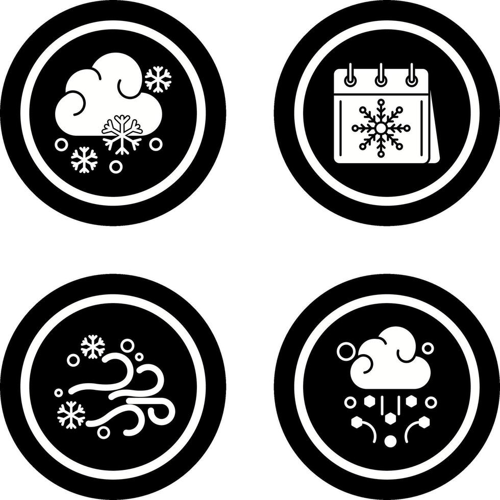 Snowy and Calender Icon vector