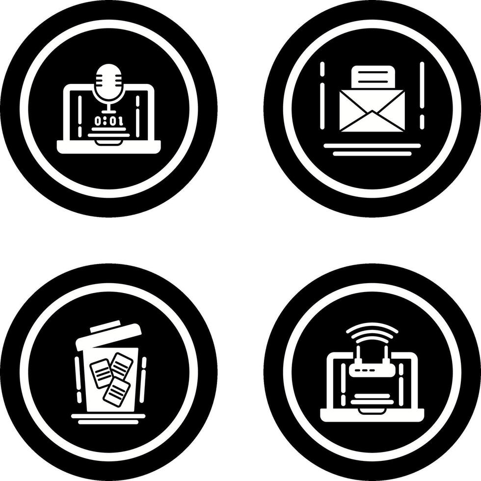 Voice Recorder and Email Icon vector