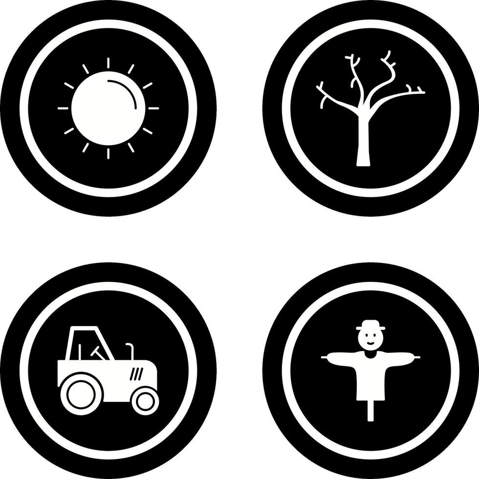 Sun and Tree Icon vector