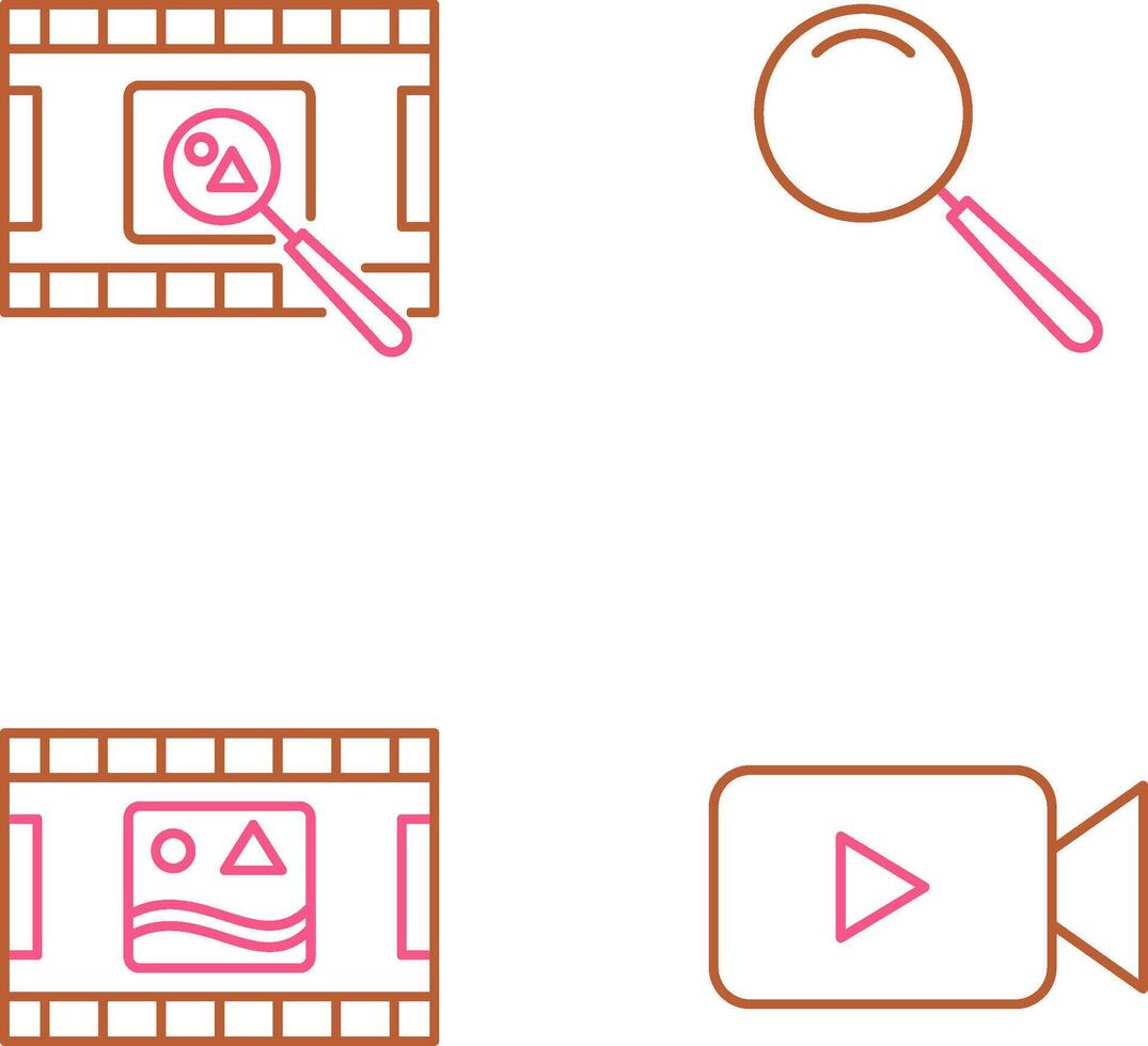 find pictures and magnifier Icon vector