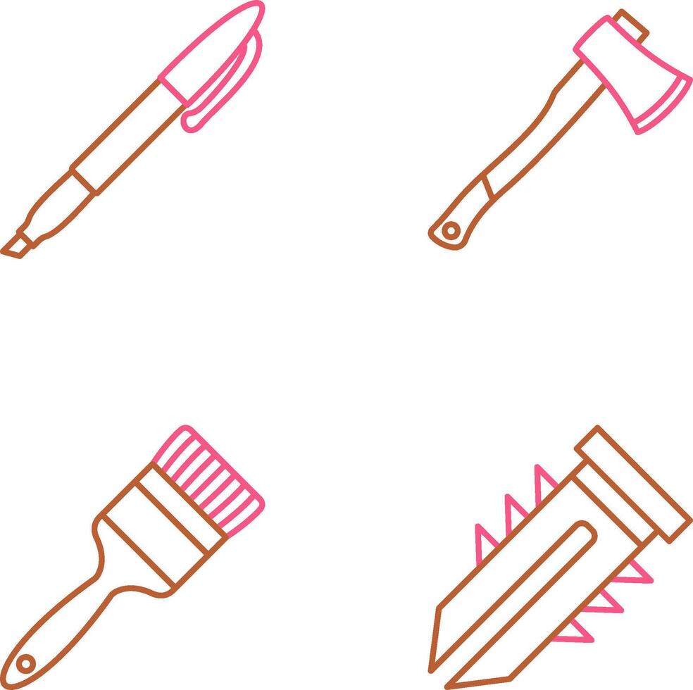 Marker and Axe Icon vector