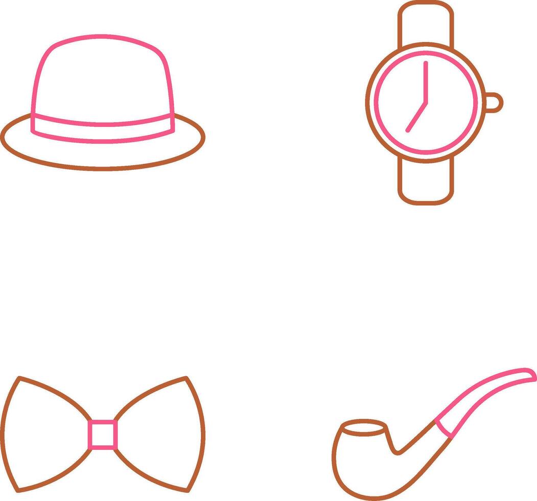 Hat and Watch Icon vector