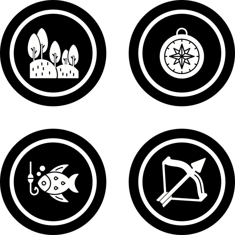 Forest and Compass Icon vector