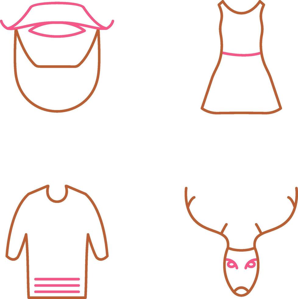 Beard and Moustache and Dress Icon vector