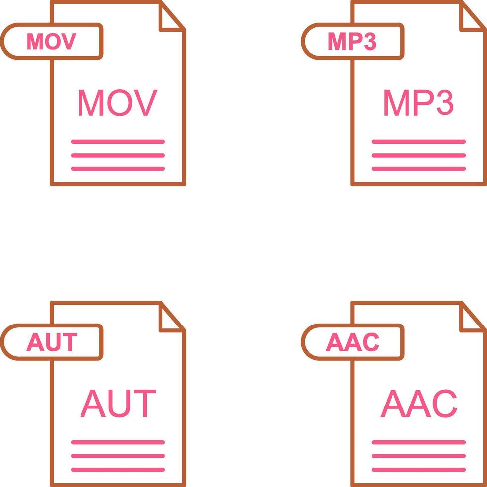 MOV and MP3 Icon vector