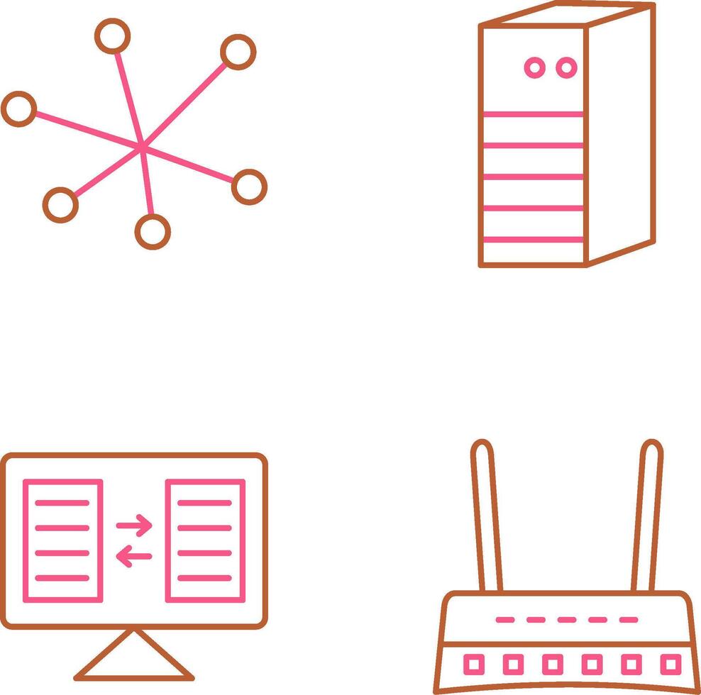 Internet and Server Network Icon vector