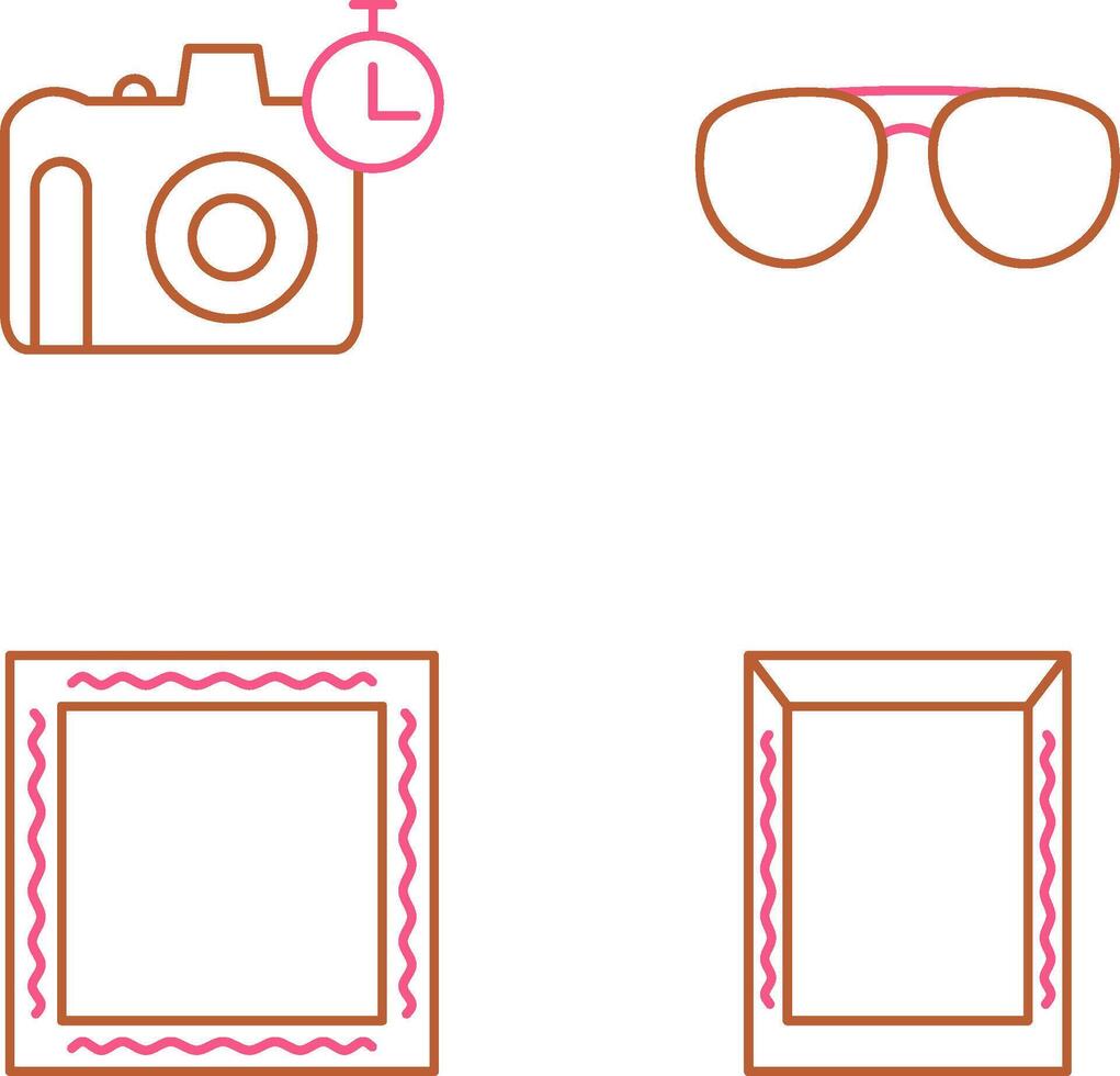 glasses and timer on camera Icon vector