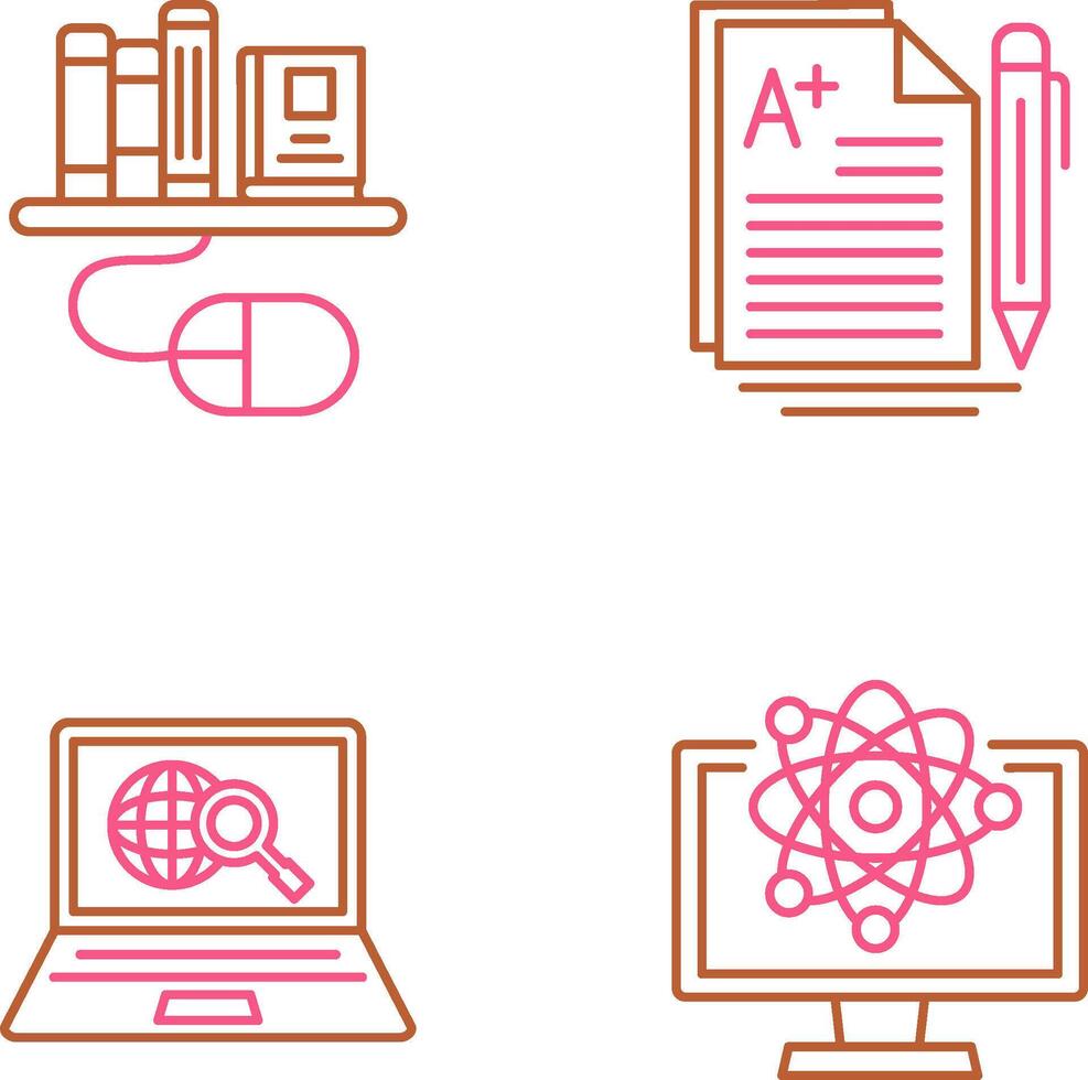 Digital Library and Essay Icon vector