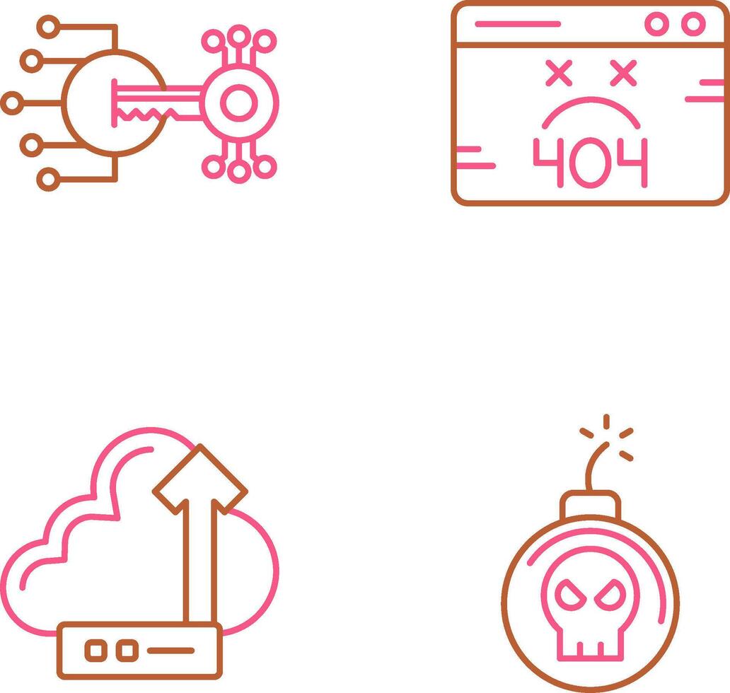 Encryption and 404 Error Icon vector