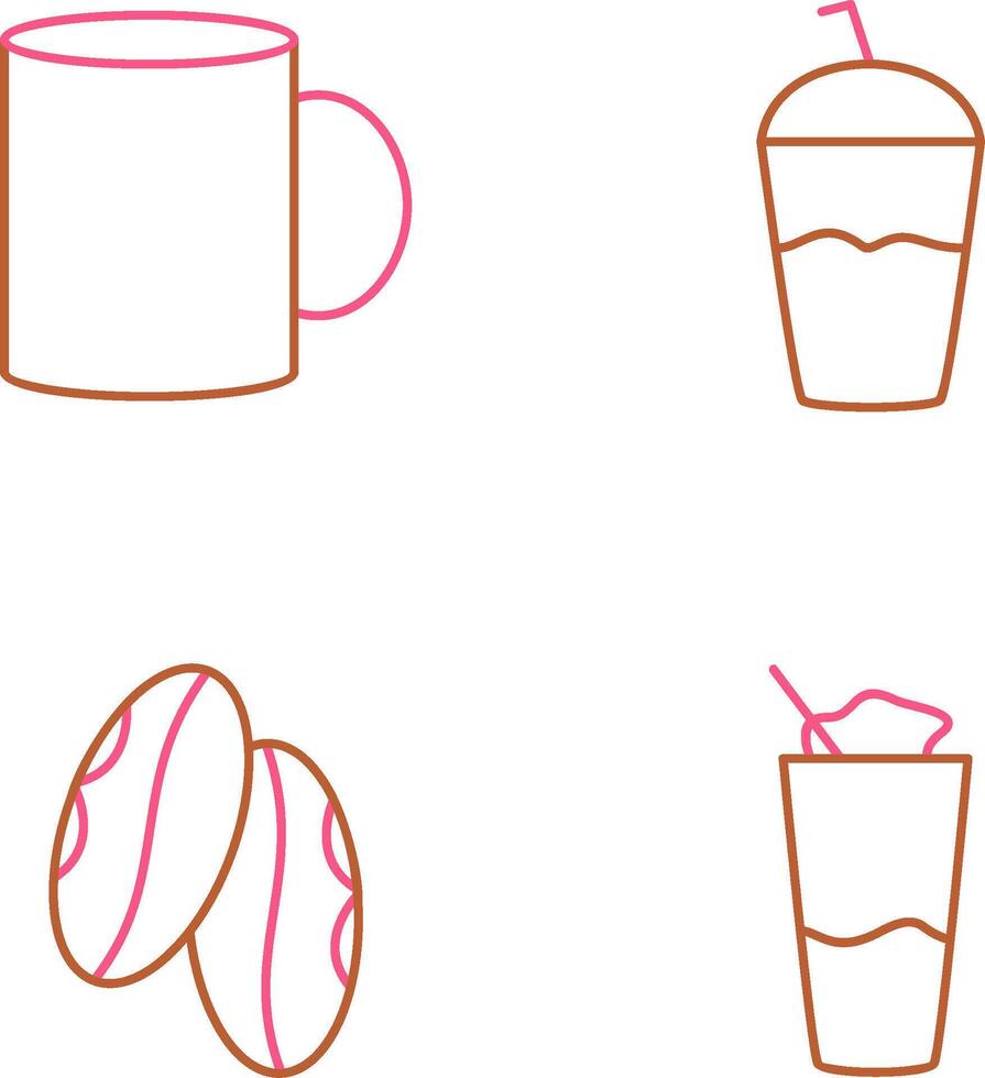 Coffee mug and Frappe Icon vector
