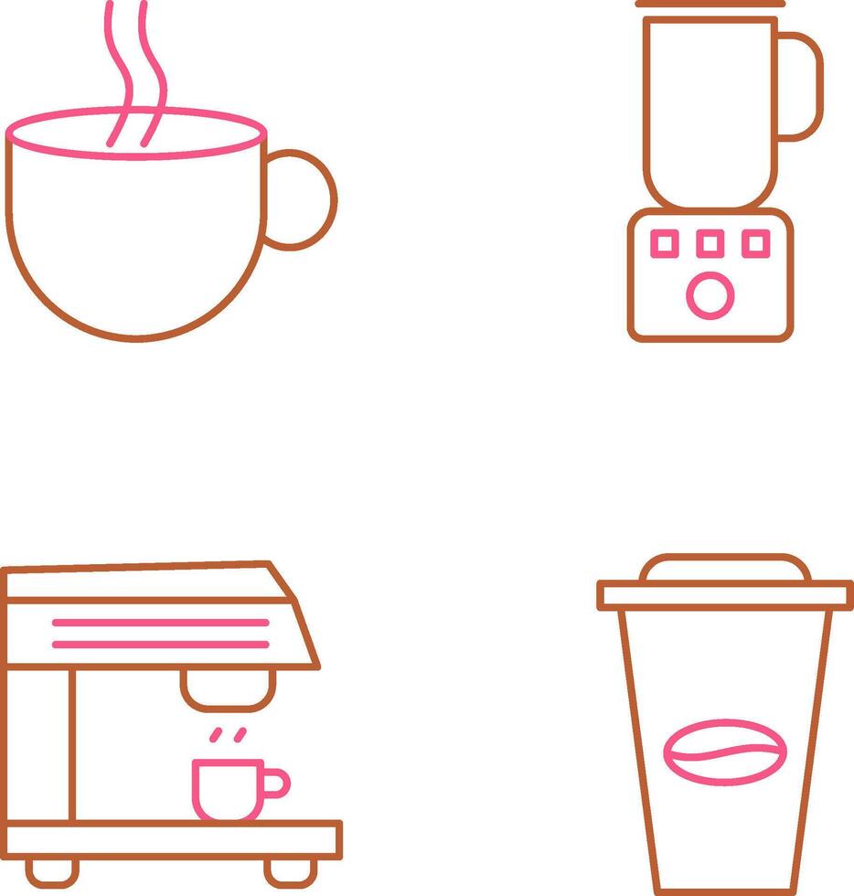 Hot Coffee and Coffee Blender Icon vector