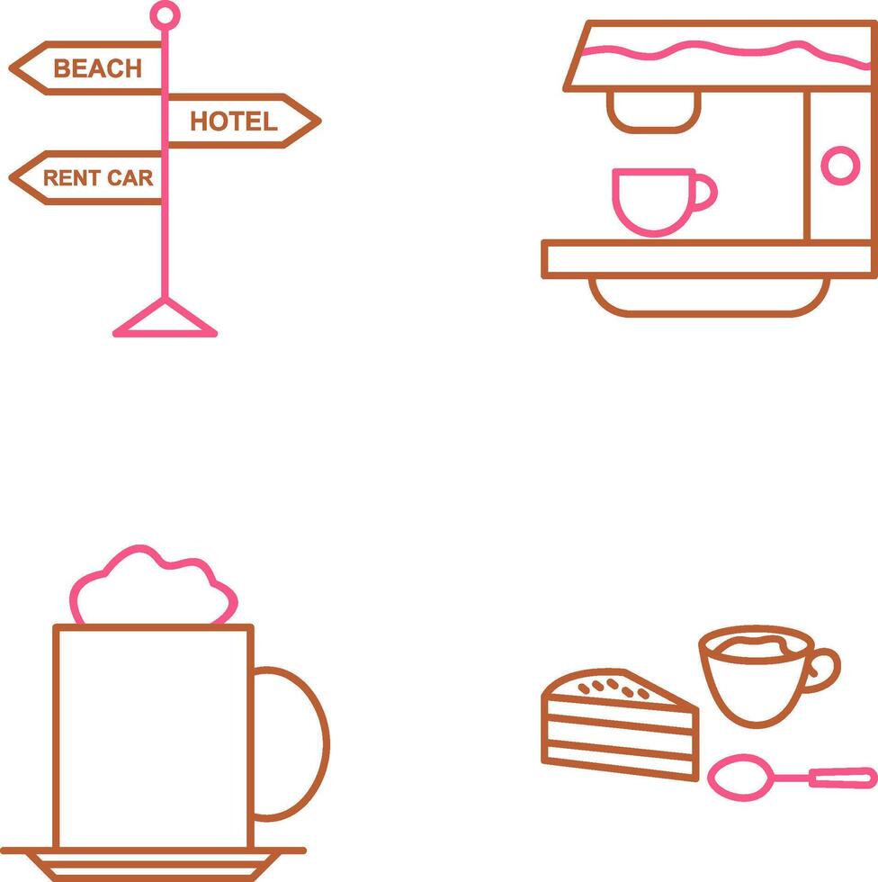 signboard and coffe machine Icon vector