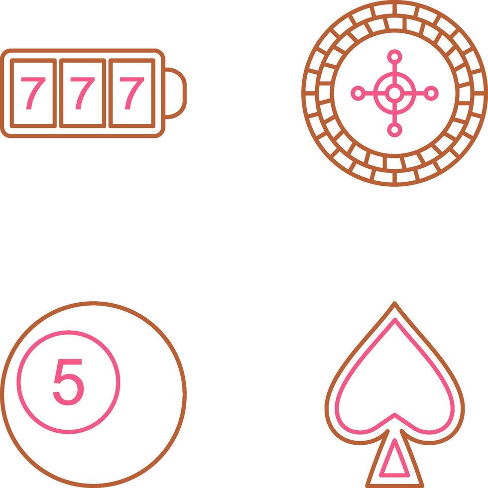 slot machine with sevens and roulette Icon vector