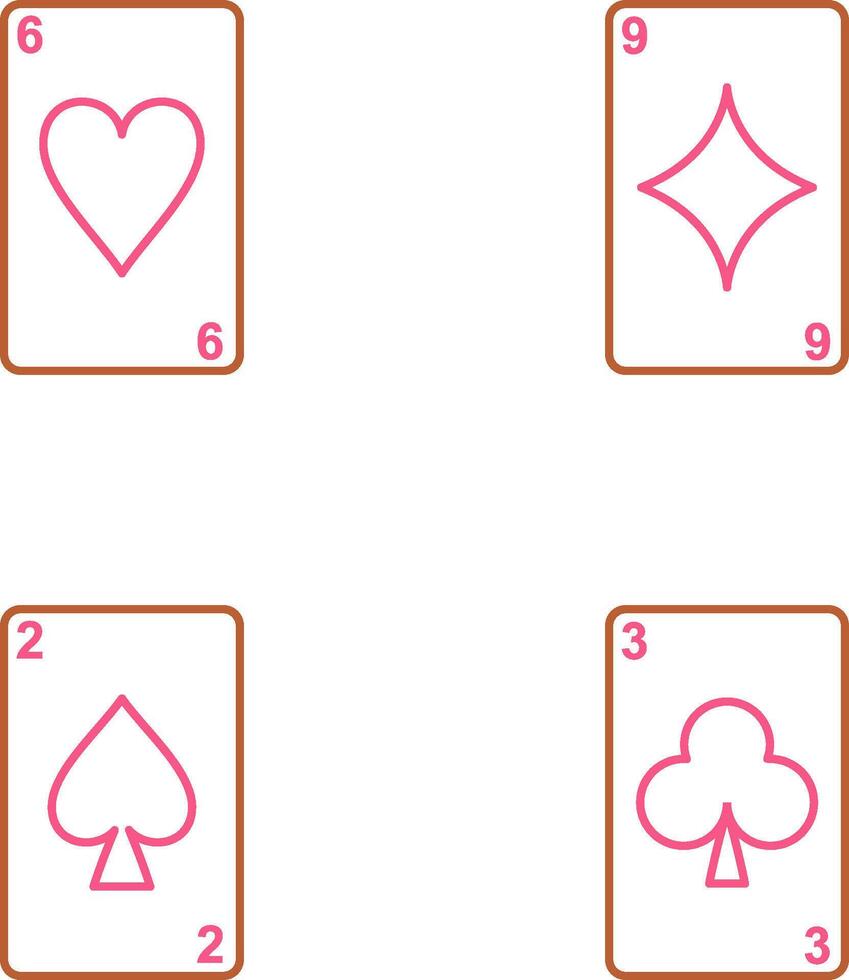 heart cards and diamonds card Icon vector