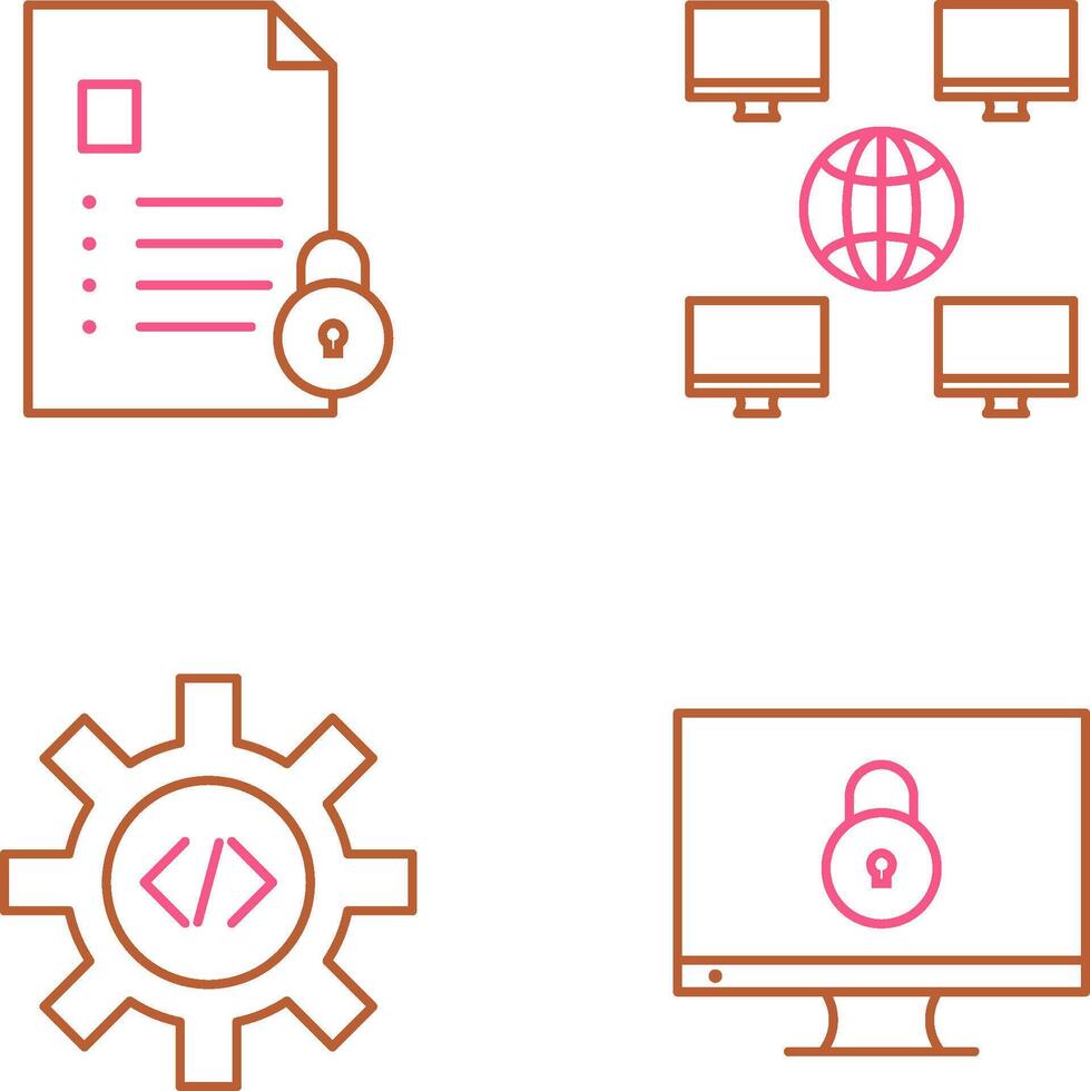 confidentiality and company network Icon vector