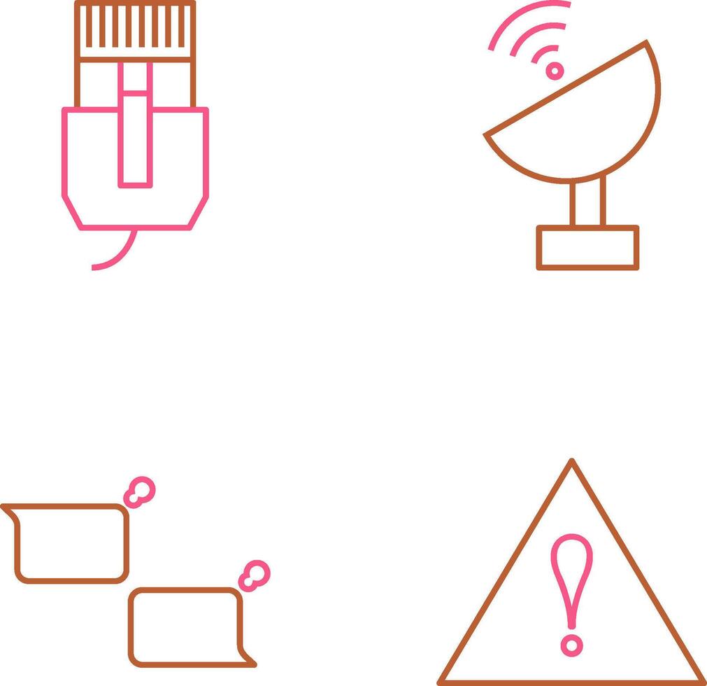 internet cable and satellite Icon vector