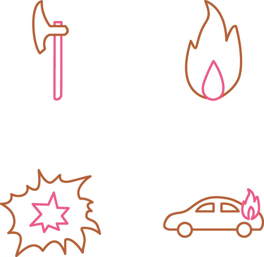 axe and fire Icon vector