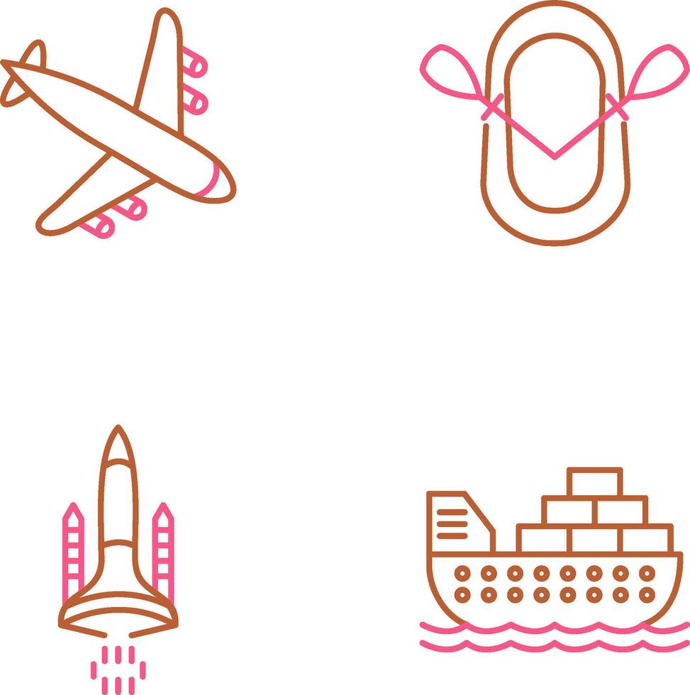 Landing Airplane and Dinghy Icon vector