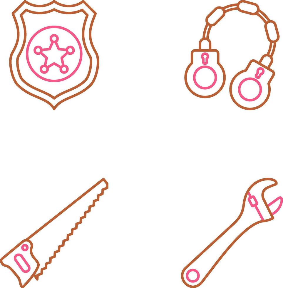 Police shield and Handcuff Icon vector
