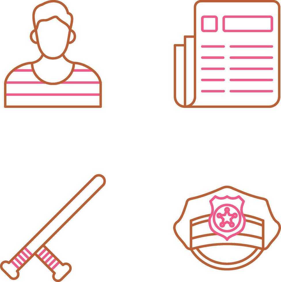 Prisioner and Newespaper Icon vector