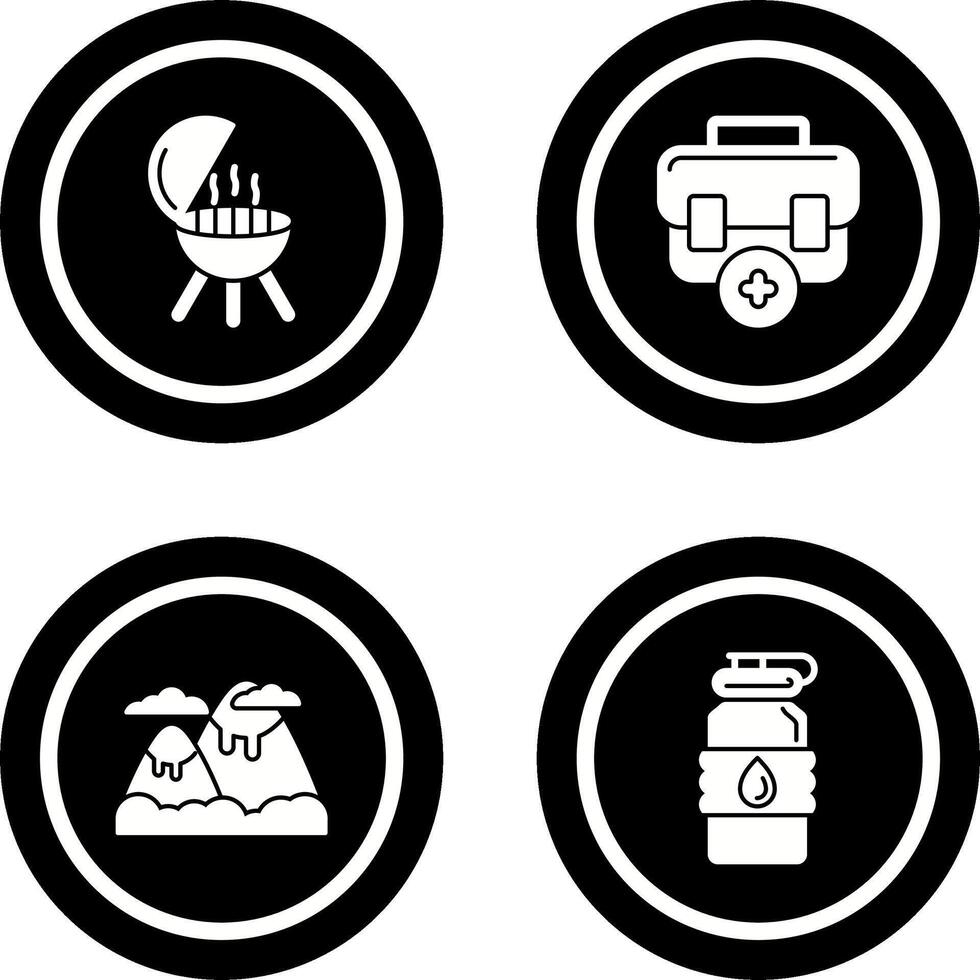 Bbq and First Aid Icon vector